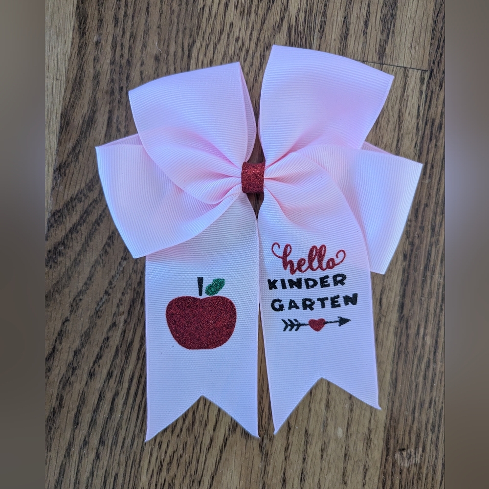 Kindergarten Hair Bow Back To School Glittery